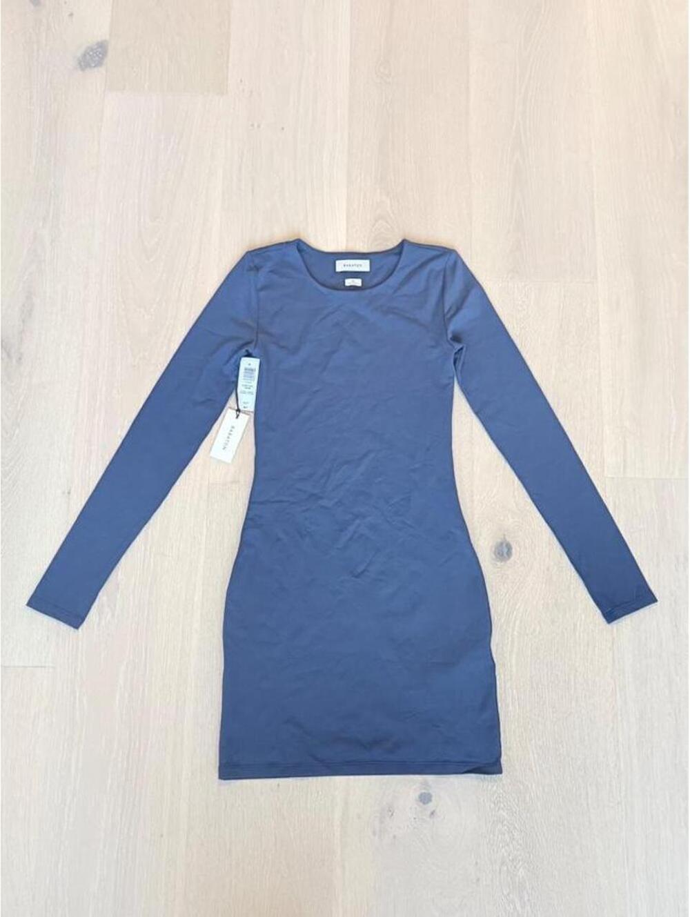 Aritzia Babaton Contour Crew Longsleeve Mini Dress Total Eclipse XS NWT
